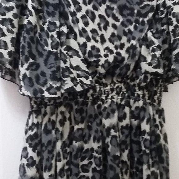 Leopard Print Dress - gather waist - Picture 3 of 4